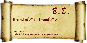Barabás Damáz névjegykártya